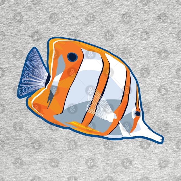 Copperbanded Butterflyfish illustration by MickeyEdwards